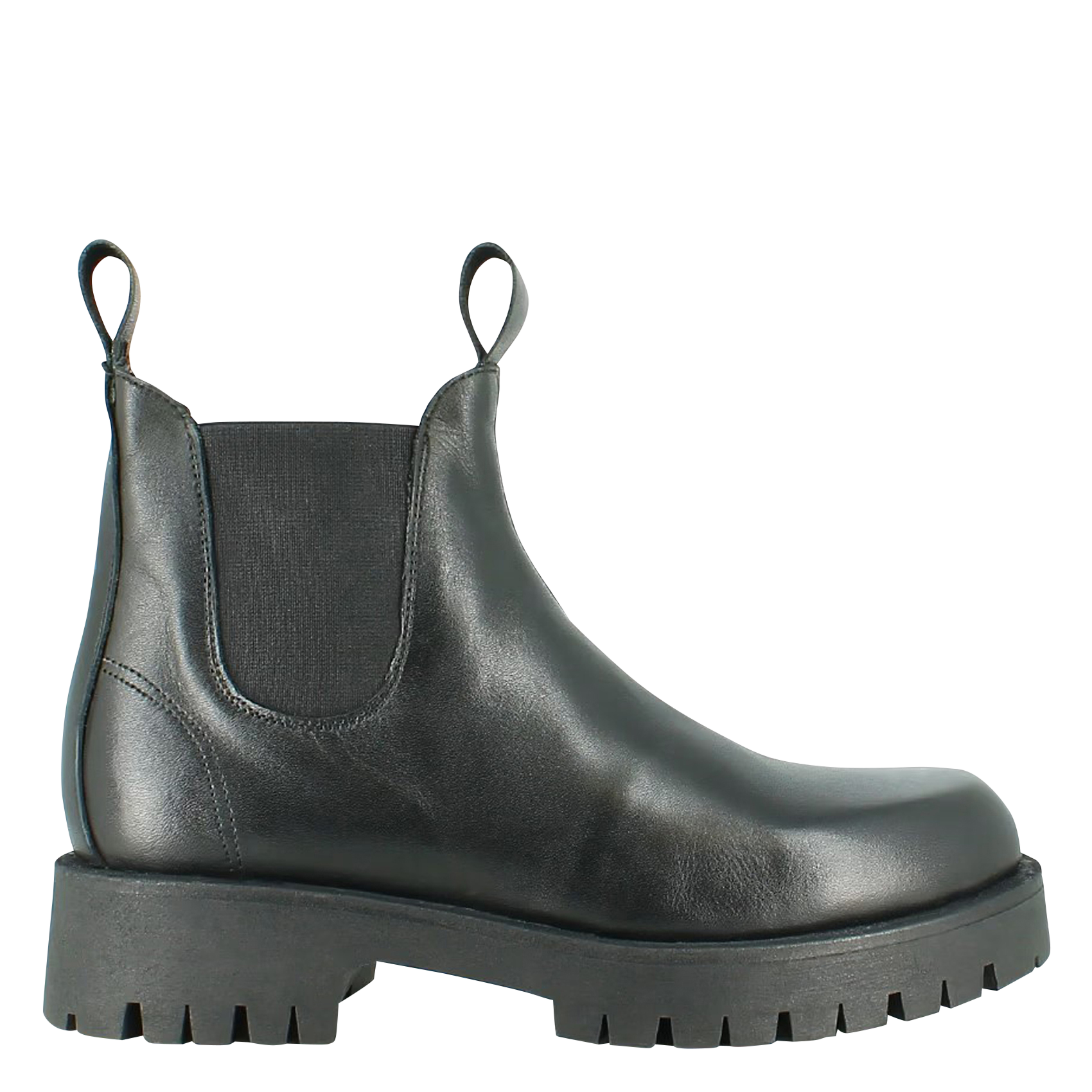 ROCHE - Boots crantées en cuir| Noir