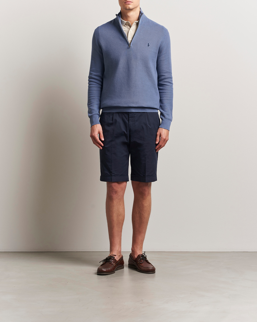 Polo Ralph Lauren Half Zip Cotton Pullover Capri Blue