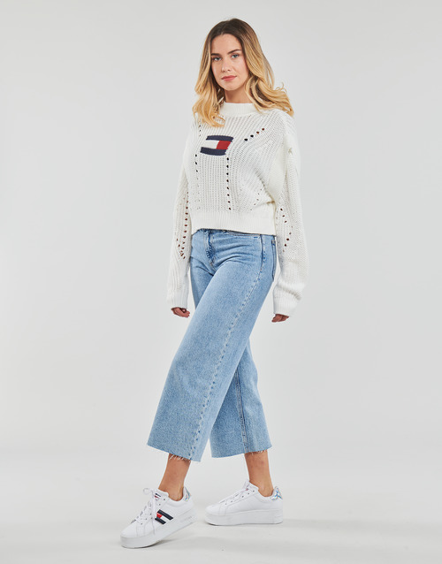 Tommy Jeans - TJW OVRSZD FLAG STITCH SWEATER - Blanc