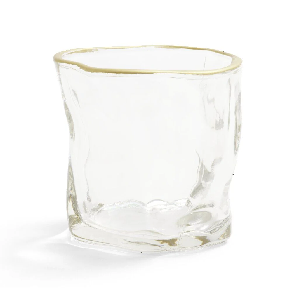 Vase verre froissé transparent Ø7,5xH7,7cm