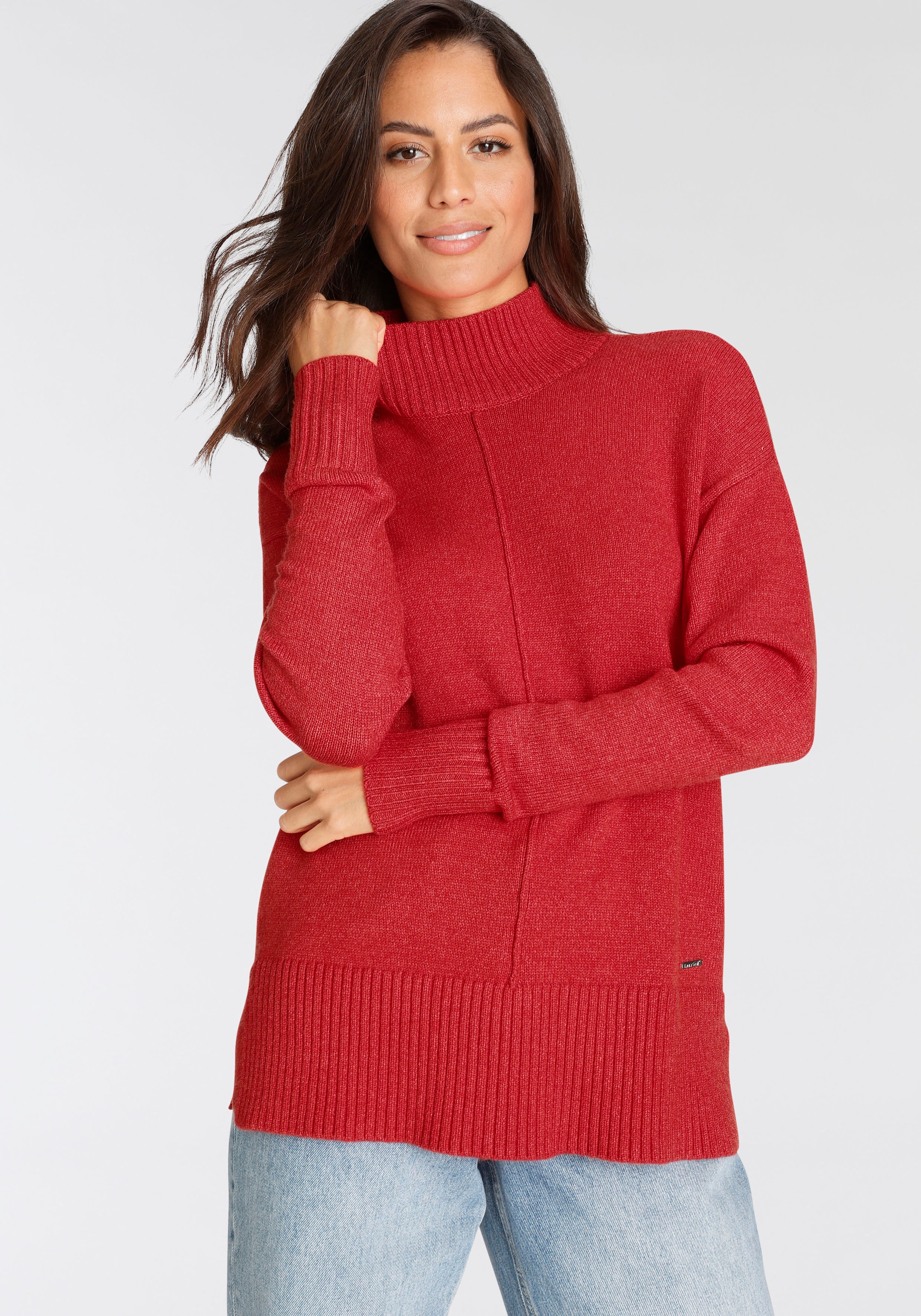 Laura Scott Stehkragenpullover , mit Zierbiese in lässiger Passform