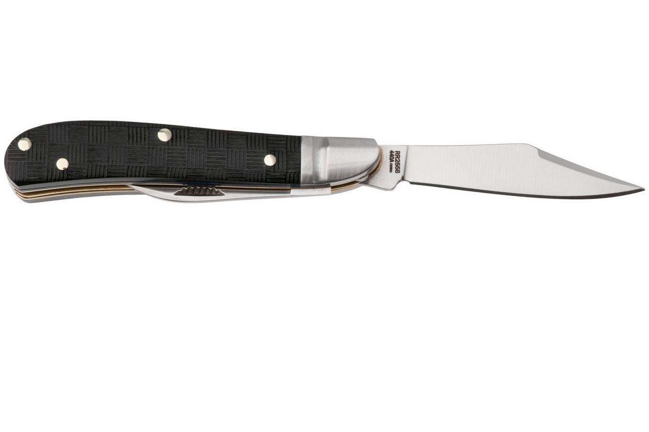 Rough Ryder Black Reserve Peanut RR2558, Satin 440A, Textured Pakkawood, zakmes