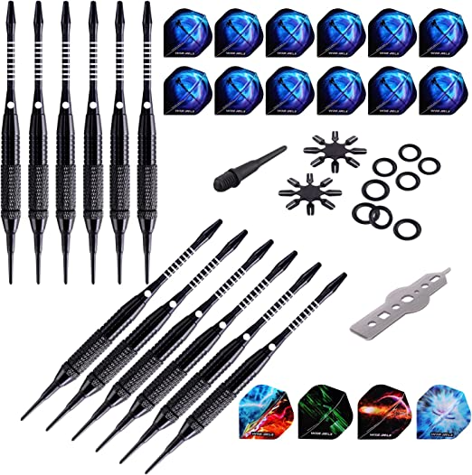 (159-tlg. Set) Softdart Pfeile Wurf Flights Dart Spitzen Kit - Bunt