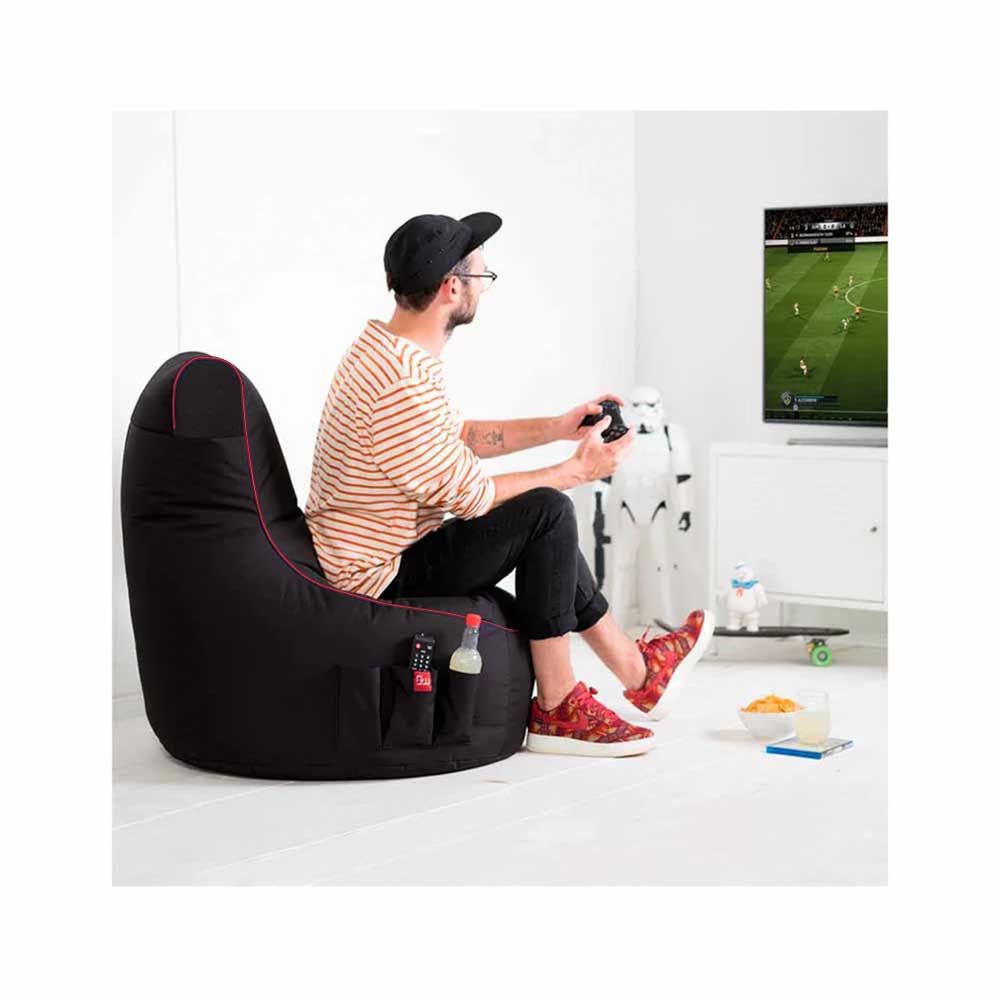 Gaming Sitzsack Classic - Fabric Crimson Thunder (Schwarz/Rot)