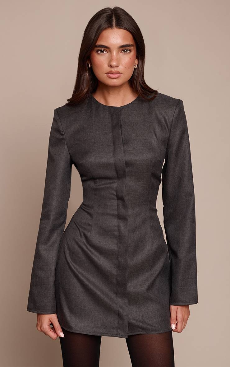 Noir Robe Blazer Oversize En Velours Côtelé