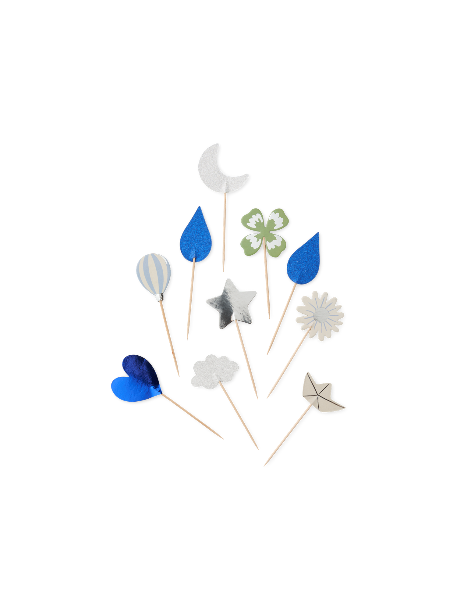 Kagespyd | Papir/birketræ. 10 x 5 x 2 cm. 10 stk. | Silver
