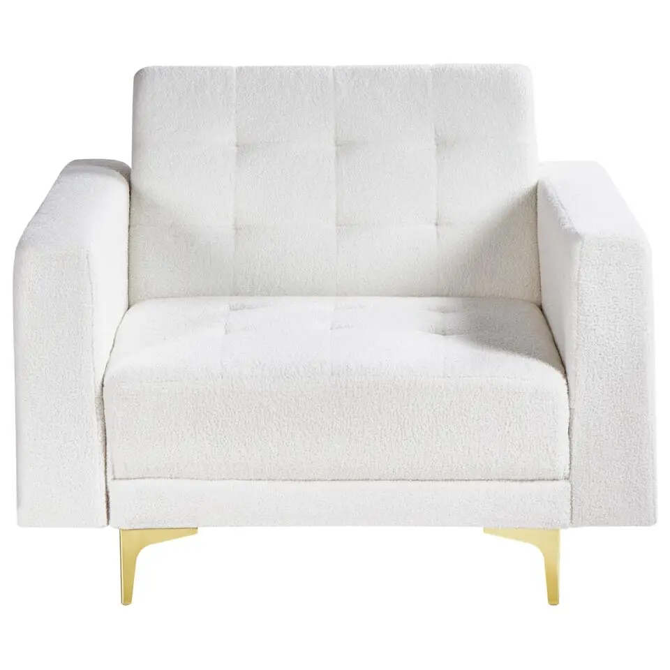 ABERDEEN - Fauteuil - Wit - Bouclé