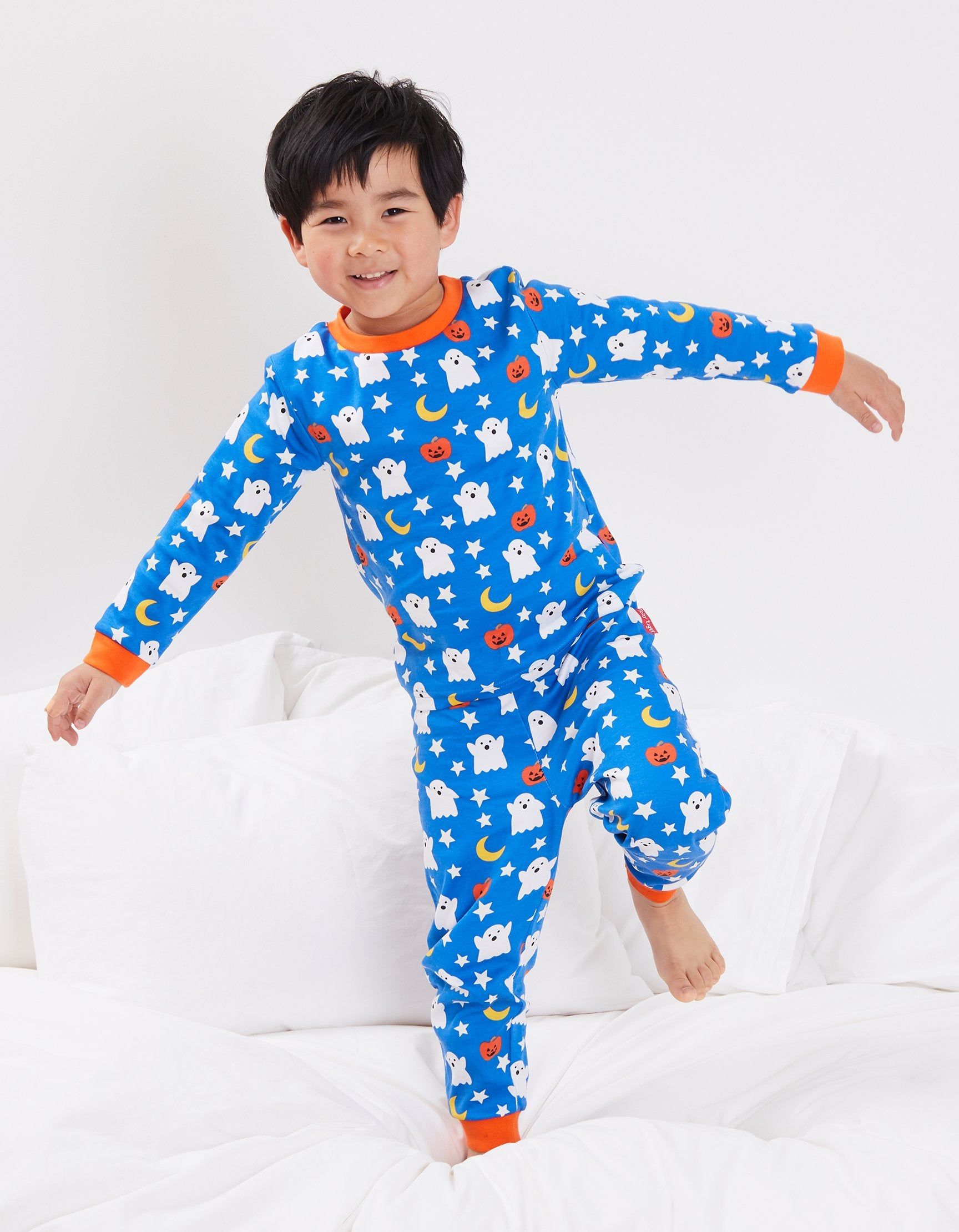 Toby Tiger Schlafanzug, langer Arm, zweiteilig mit Halloween Motiv