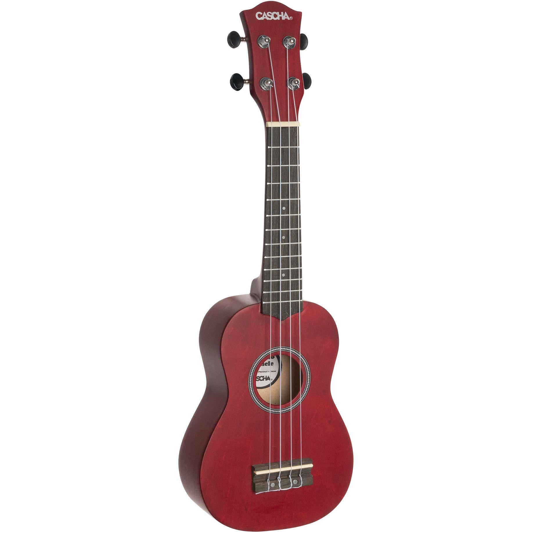Cascha HH 3970 sopraan ukelele set rood (4-talig)