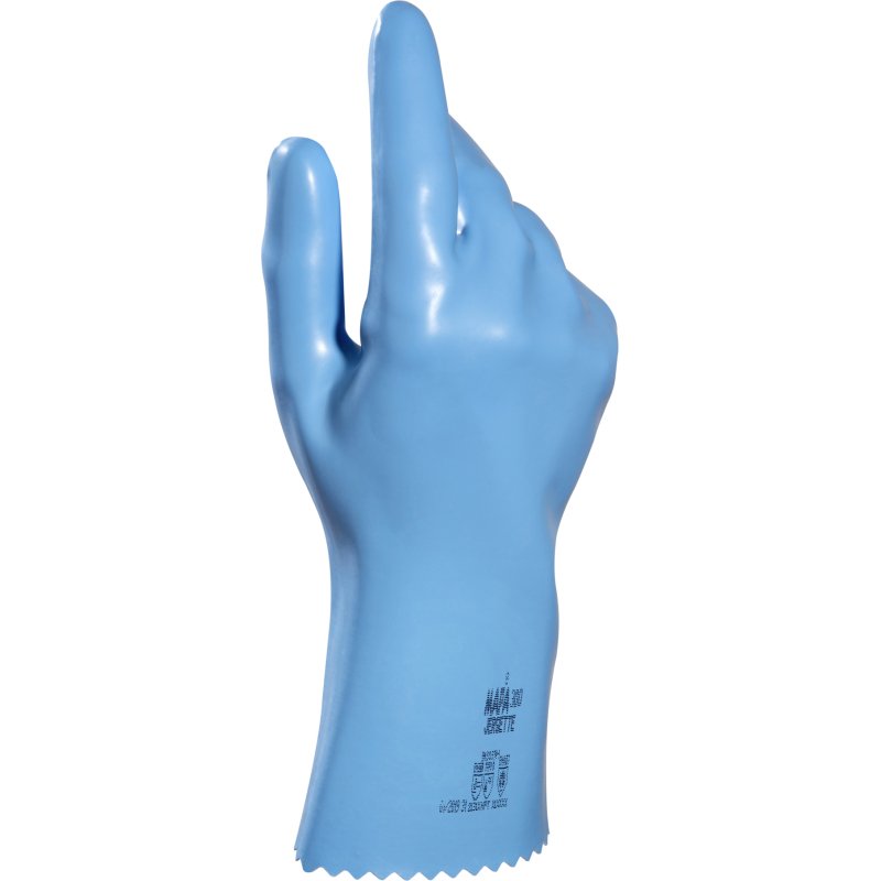 Gants de ménage latex Mapa Jersette 300 bleu - La paire