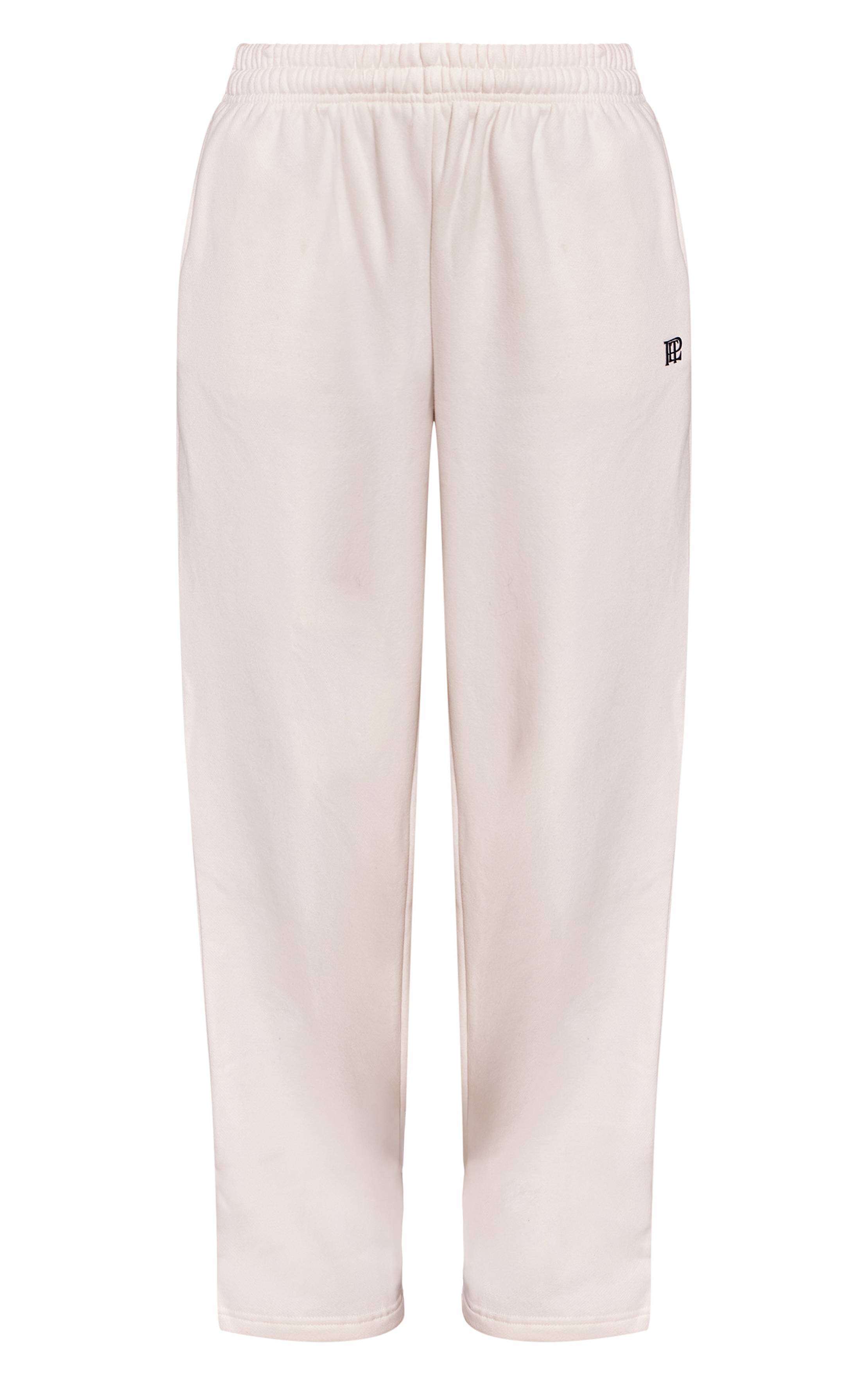 Crème Pantalon De Jogging Droit En Molleton De Coton Plt