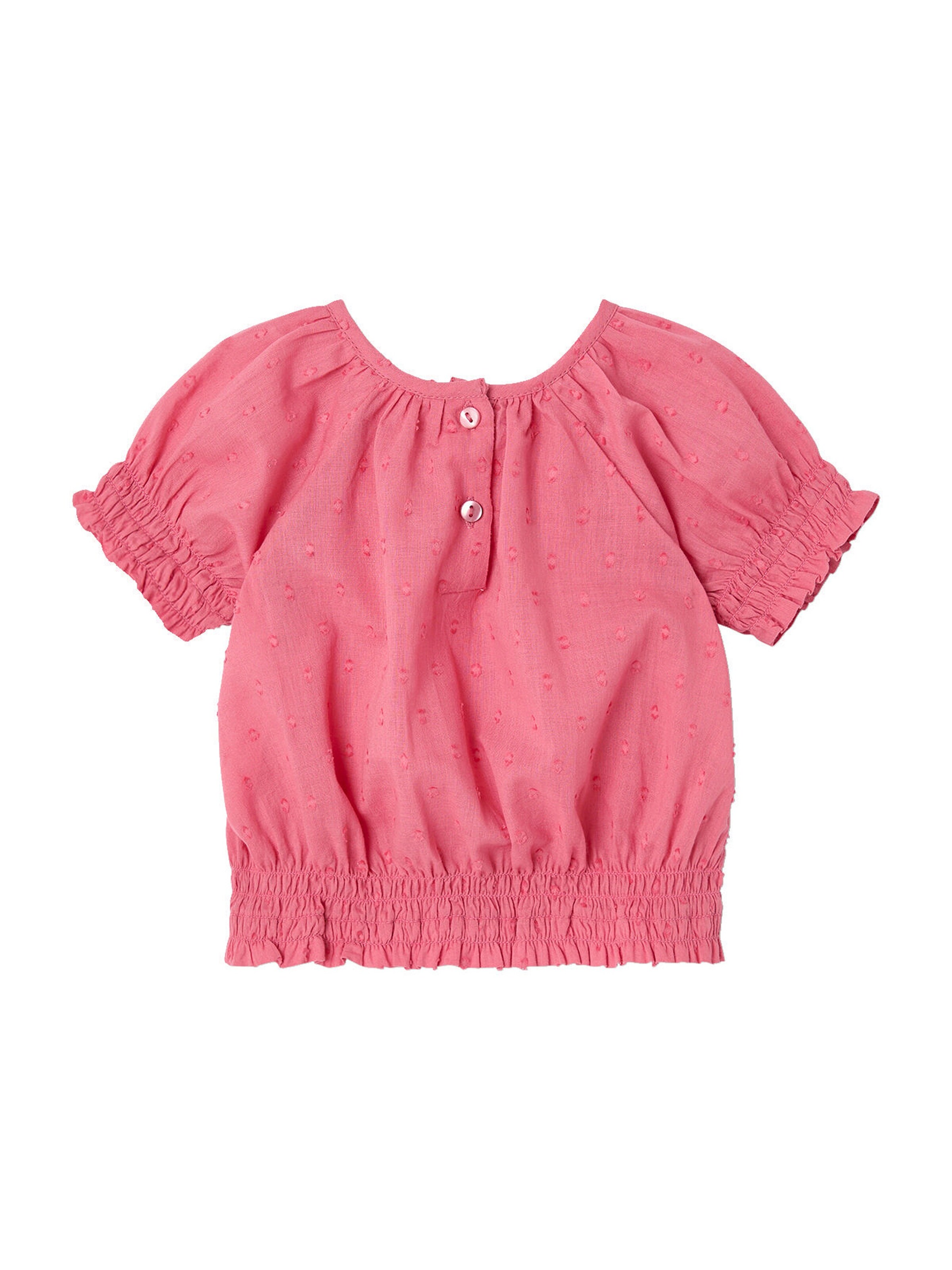 Vertbaudet Mädchen Baby Bluse mit Strukturmuster erdbeer
