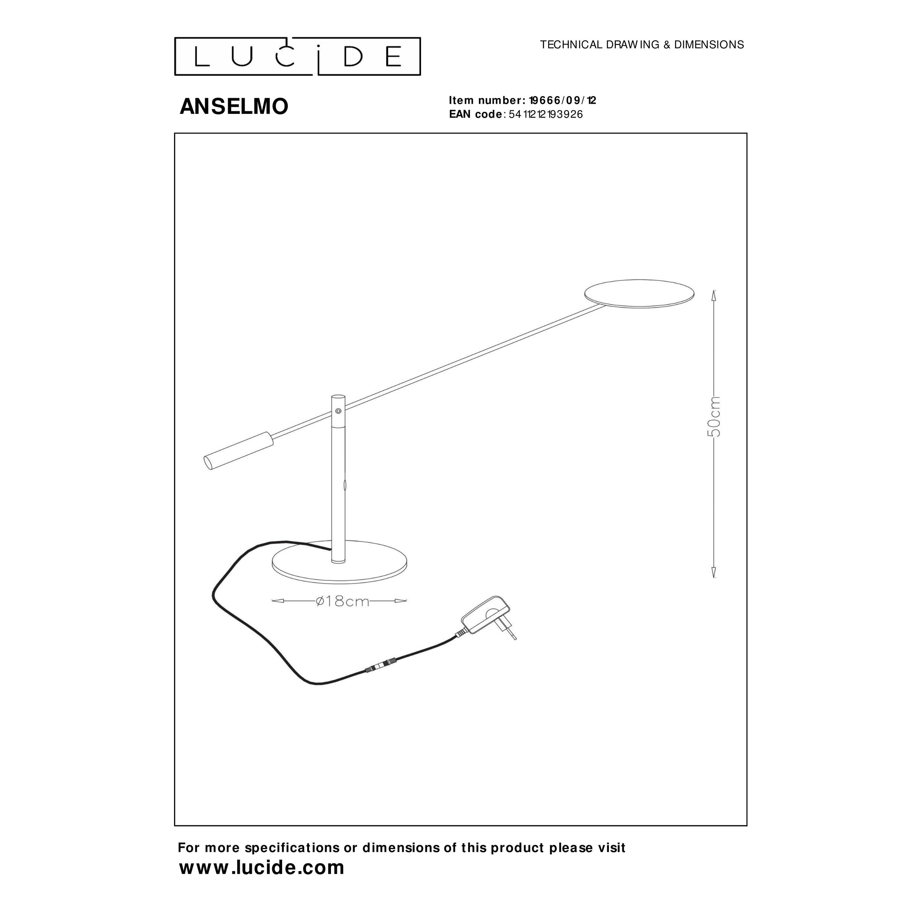 Anselmo bureaulamp LED mat chroom