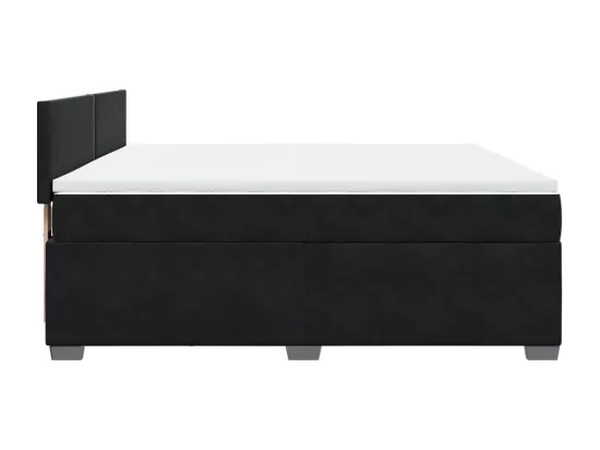 Sommier à lattes de lit avec matelas Noir 180x200 cm Velours