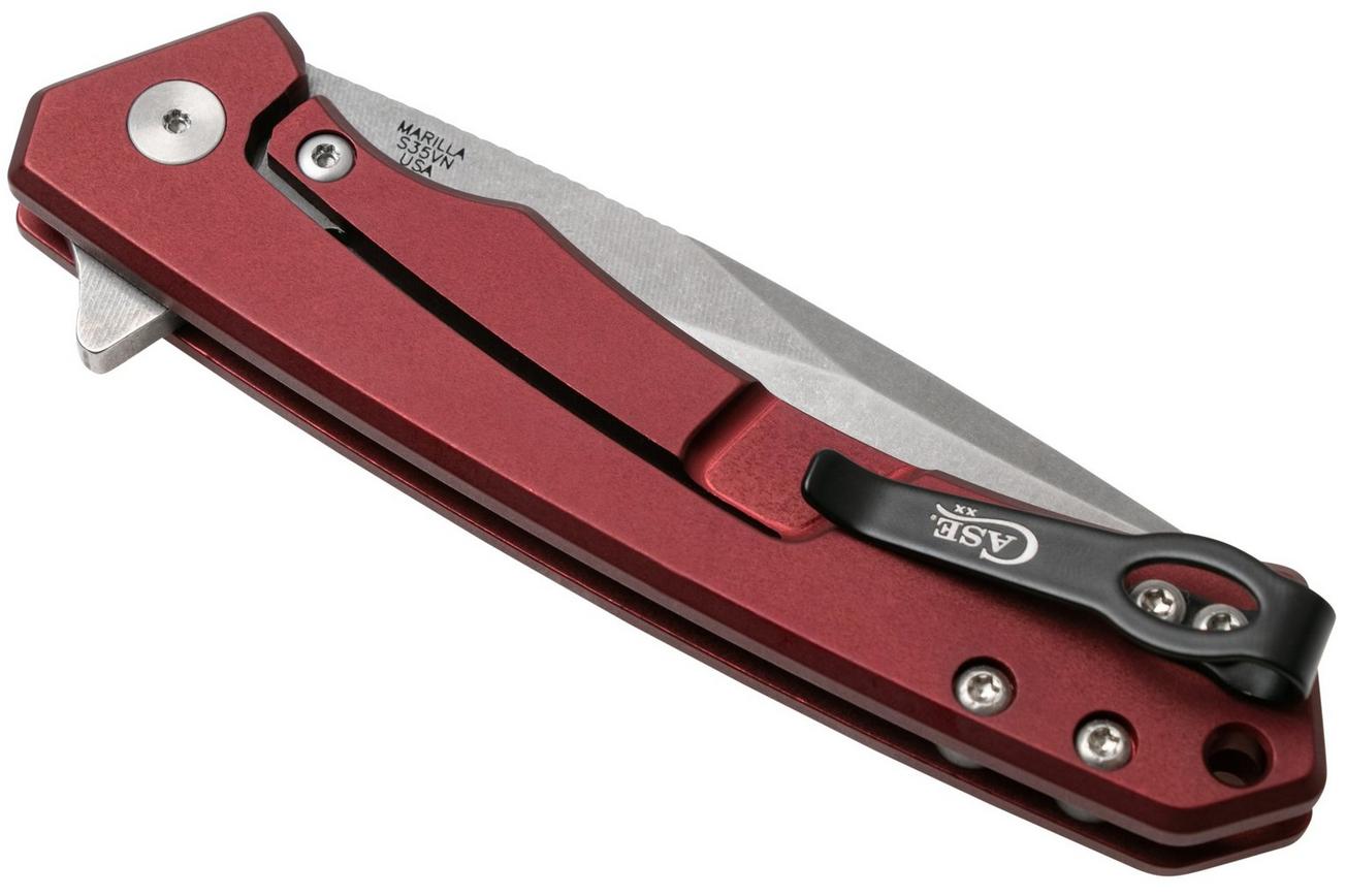Case The Marilla, Red Anodized Aluminum, S35VN, Black G10 Inlay, 25881 zakmes