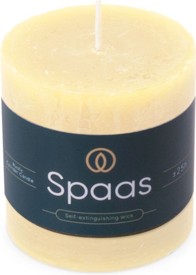 Spaas stompkaars Essential collection crème 25 uur D 7 H 7 cm