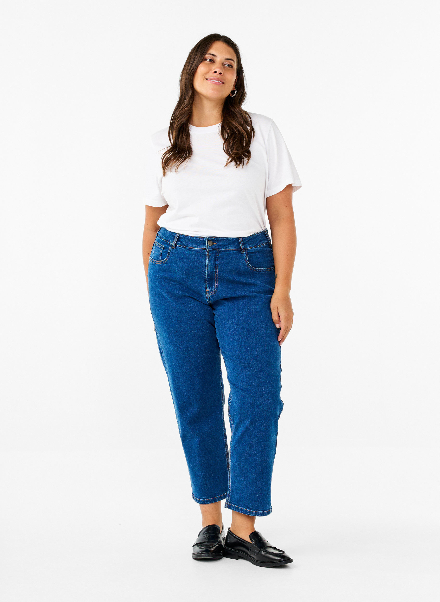 Cropped Vera jeans med straight fit