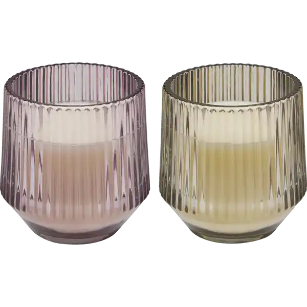 Rillenduftglas flieder / taupe