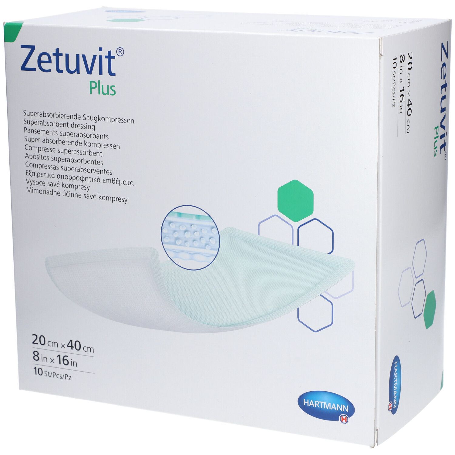 HARTMANN Zetuvit® Plus Wundauflage 20x40 cm (1x10 Stk.)