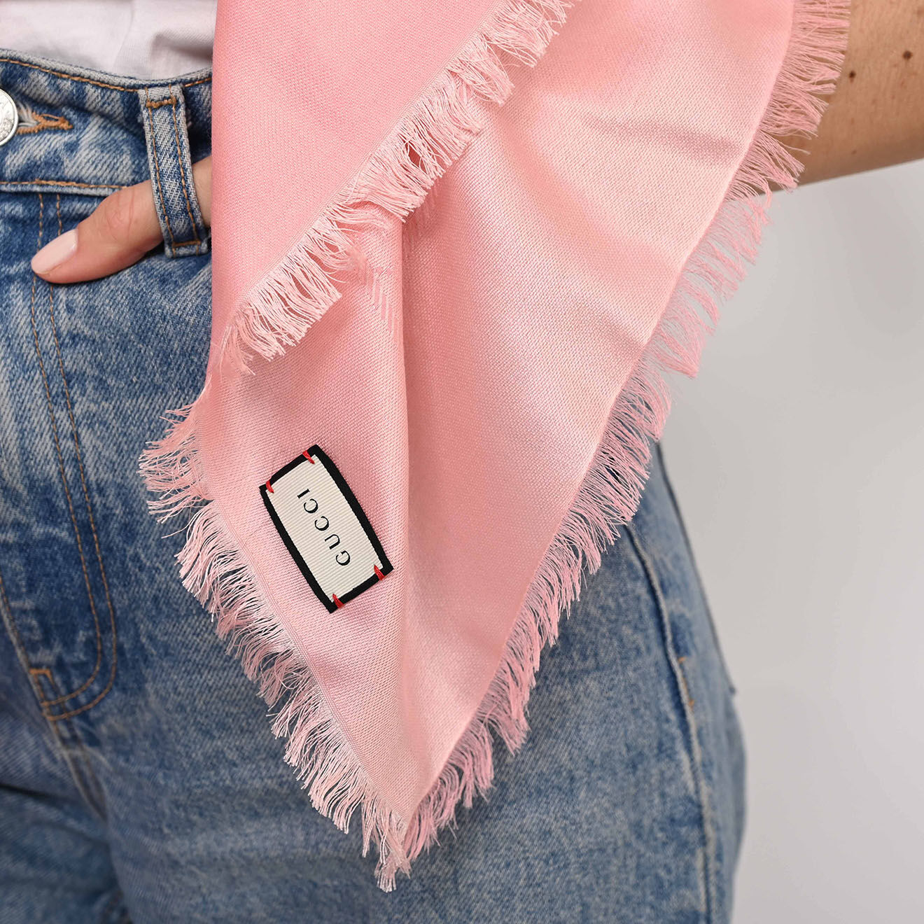 Gucci Etole en Soie Monogramme rose - Très bon état - 140x140 cm