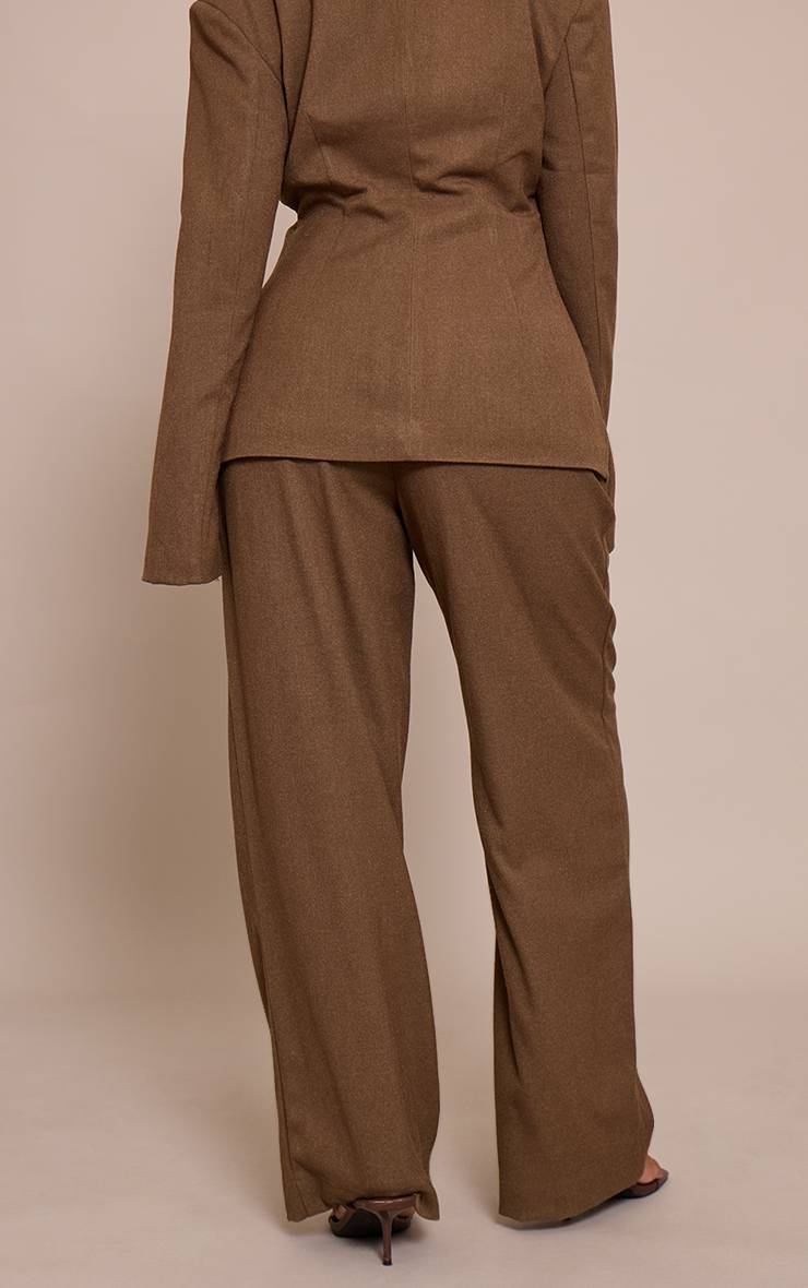 Taupe Pantalon Droit Taille Haute Ajusté Shape