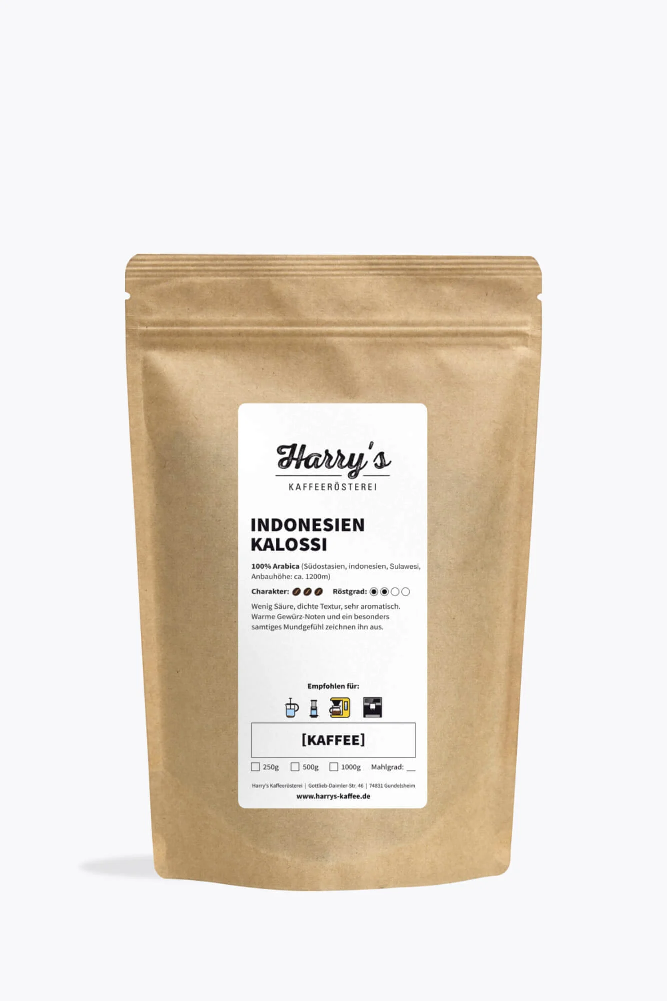 Harry's Kaffeerösterei Indonesien Kalossi 250g