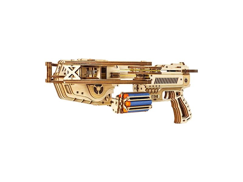 WoodTrick Bausatz Bullet Boltcaster Armbrust 3d Bausatz aus Holz, Schiesst Nerf Darts