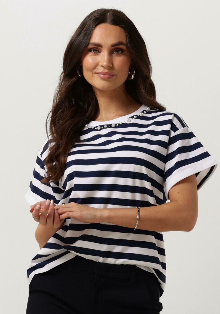 LIU JO blauw/wit gestreepte liu jo t-shirt j.striped t-shirt