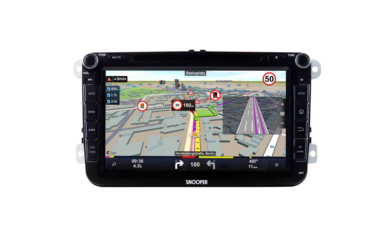 Snooper SMH Multimedia-Navigation 7 Zoll DAB+ Festeinbaugerät