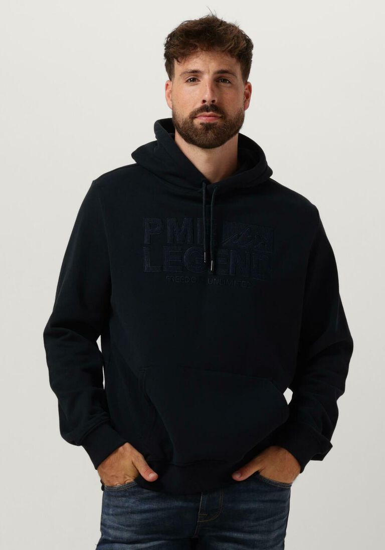 PME LEGEND donkerblauwe pme legend sweater hooded soft terry brushed
