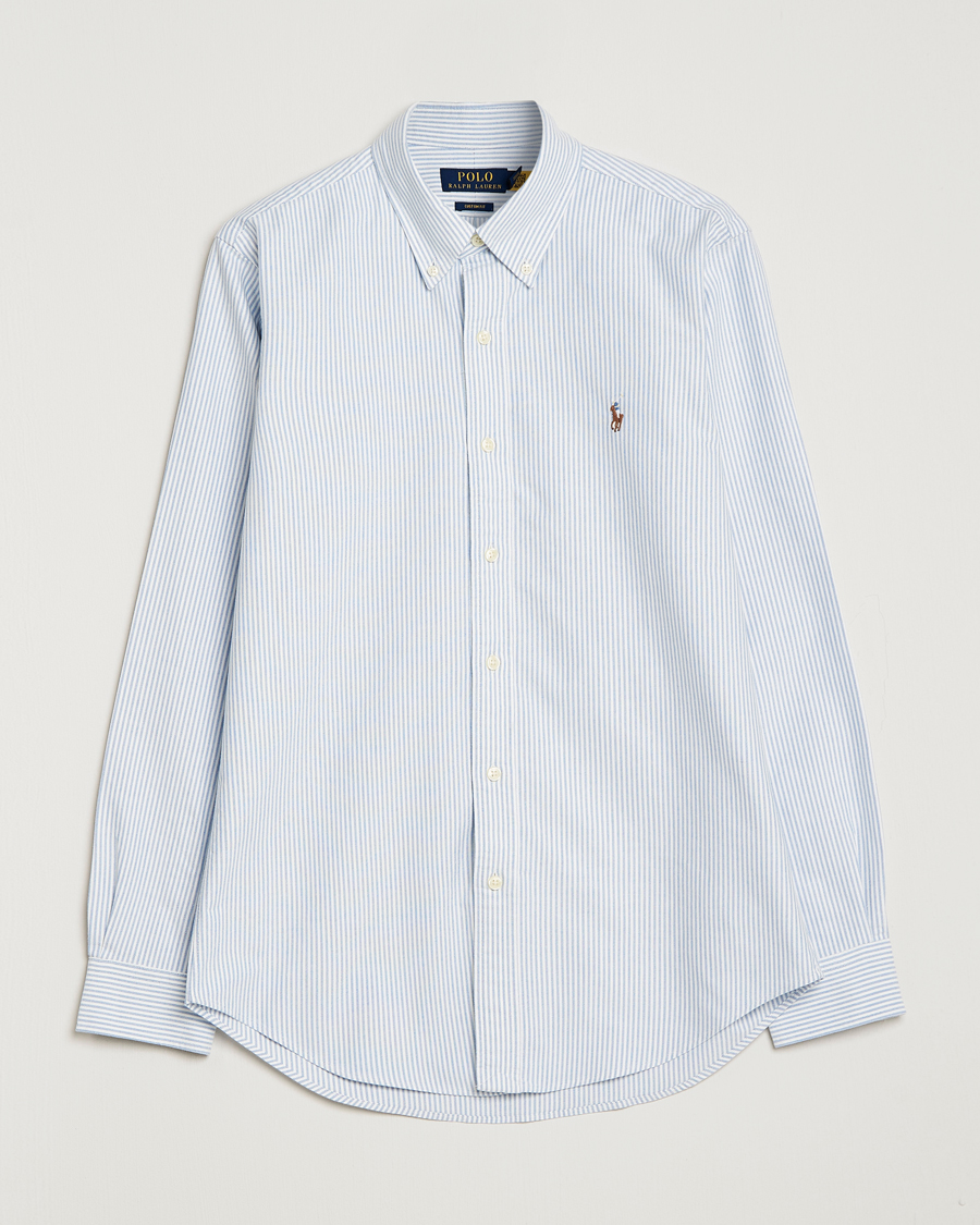 Polo Ralph Lauren Custom Fit Oxford Shirt Stripes Blue