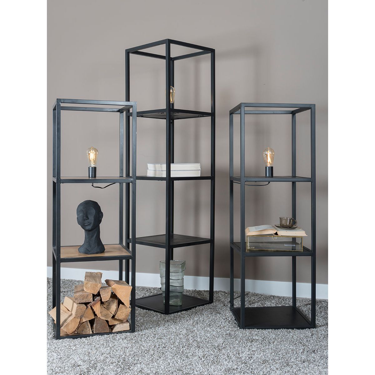 Vloerlamp Vintage Zwart/Zwart 120 cm