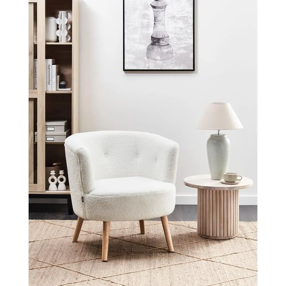 ODENZEN - Fauteuil - Wit - Bouclé