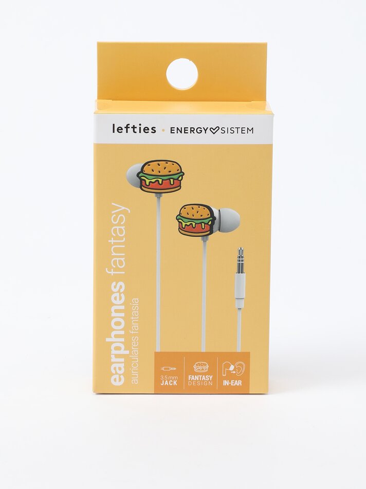 Fones de ouvido em formato de hambúrguer - Amarelo