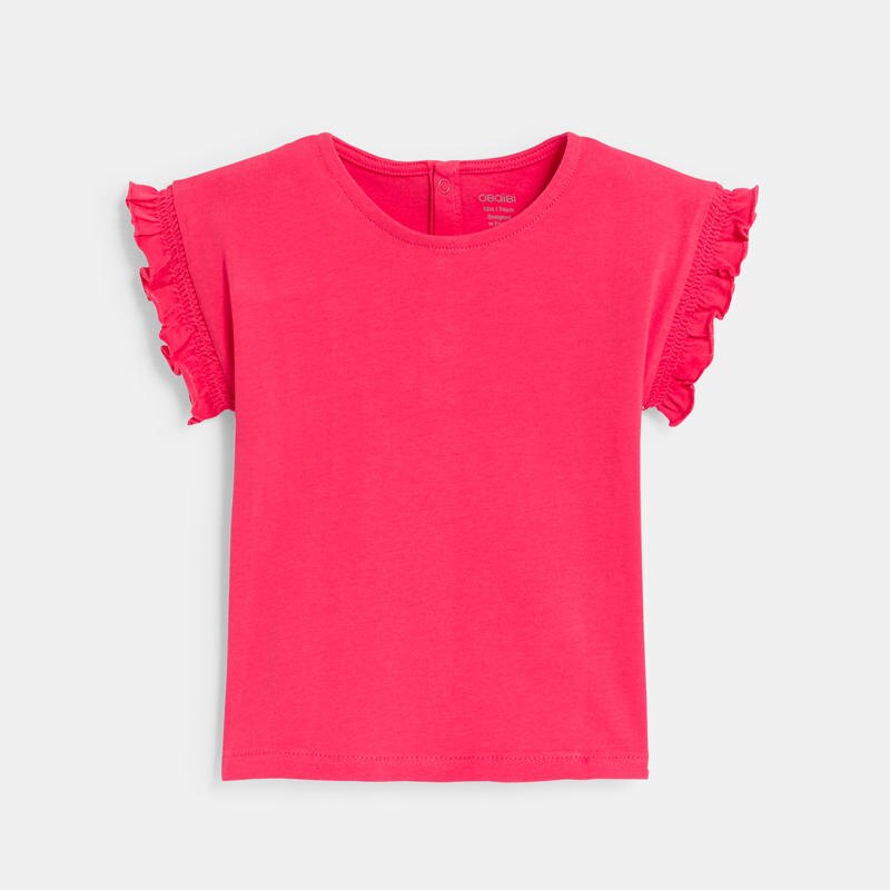T-shirt manches smockées rose bébé fille Rose