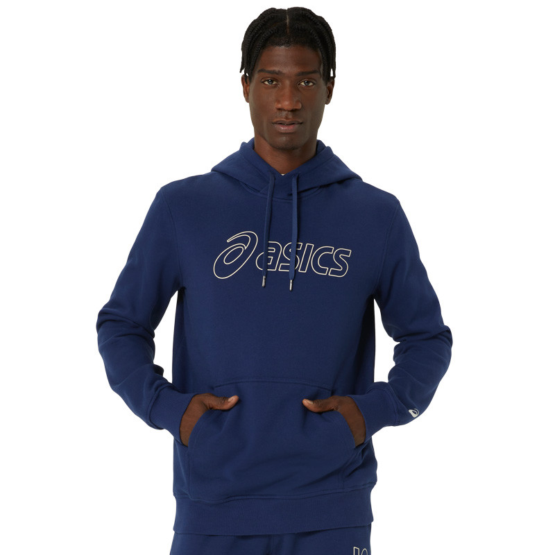Sweat molleton Capuche Asics logo bleu marine