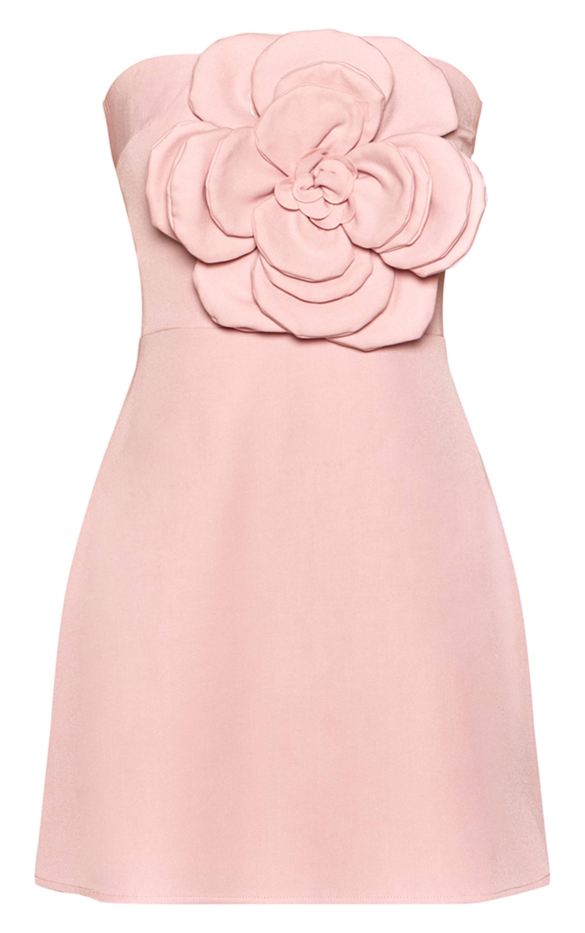 Rose Clair Robe Trapèze Bustier À Motif Floral