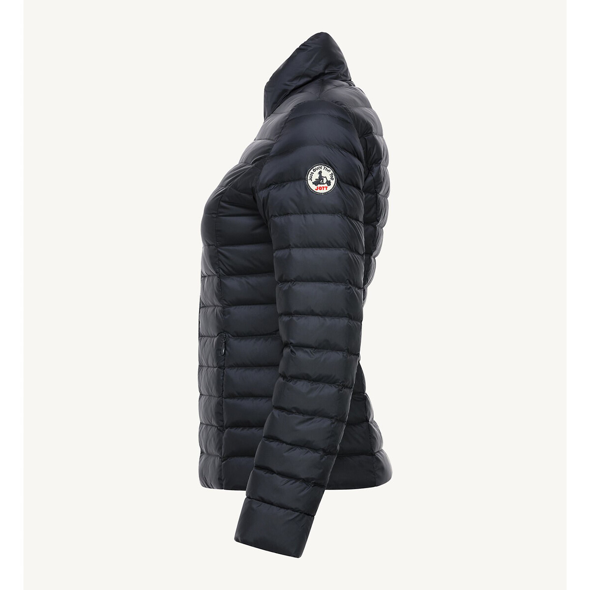 Jaqueta de plumas JOTT com zíper e gola alta Cha