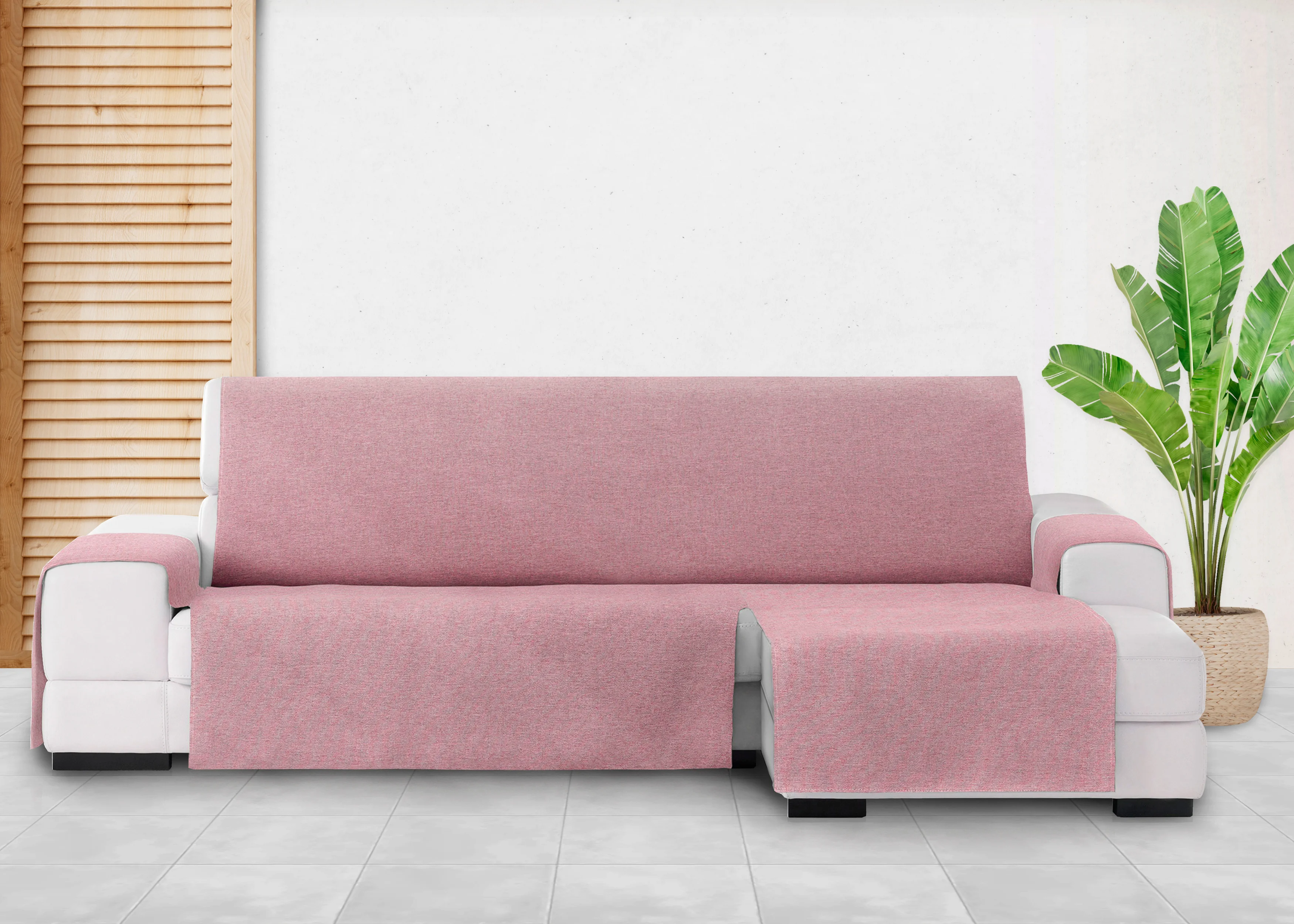 Capa protetora Vipalia para chaise longue direita de 240 cm, rosa, modelo Brisa