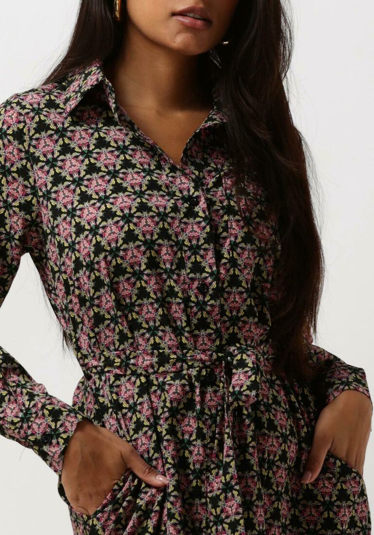 COLOURFUL REBEL multi colourful rebel midi jurk dalia graphic flower maxi shirt dress