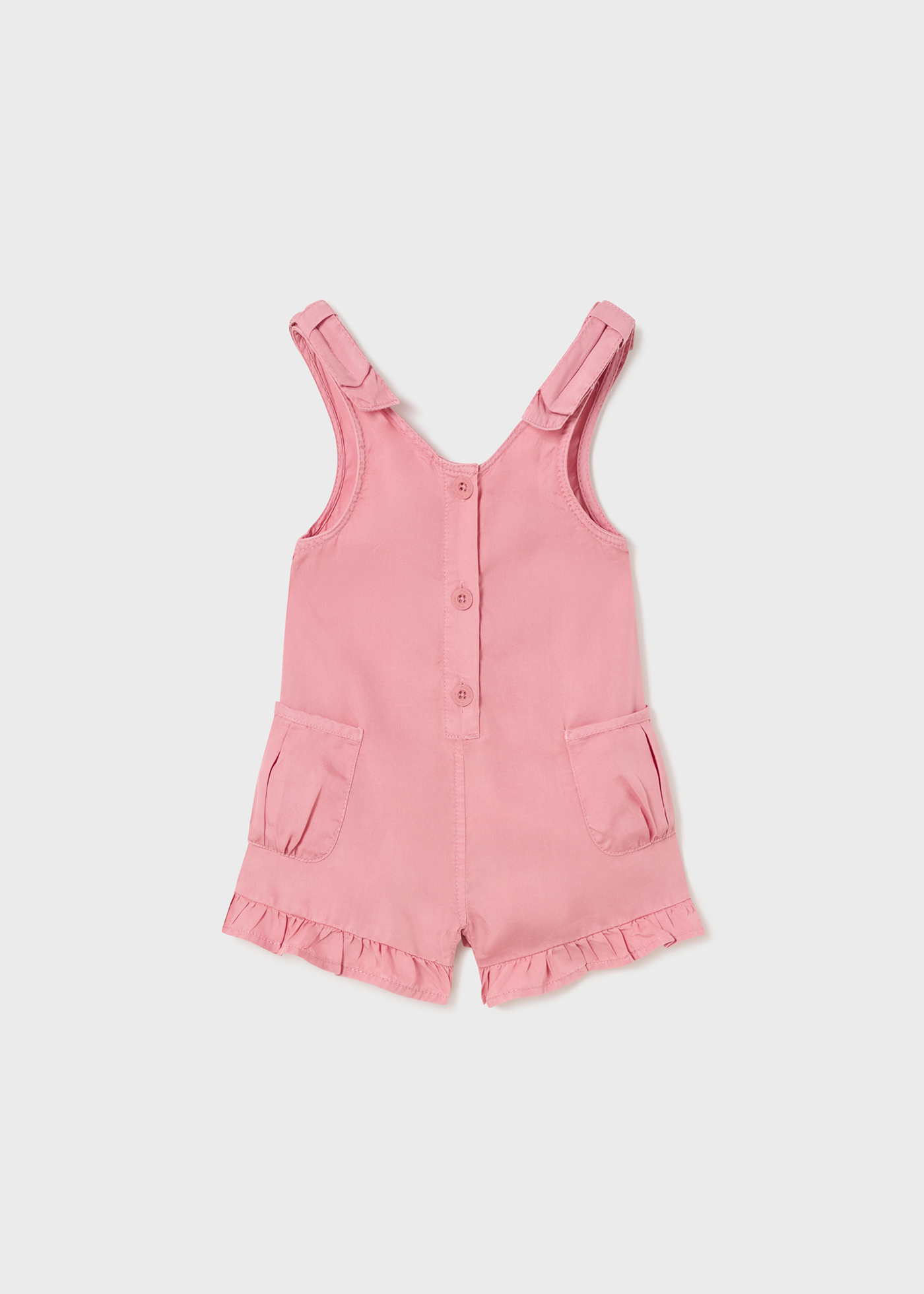 Macacão curto e fluido em TENCEL™ Lyocell para bebê