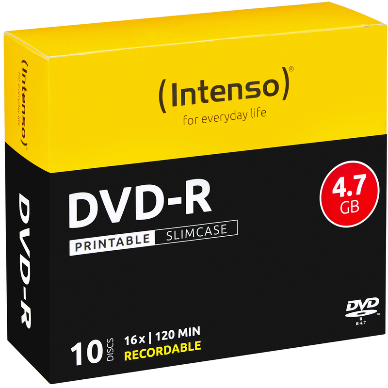 Intenso DVD-R, bedruckbar, 4.7 GB, Slimcase, 10 Stück
