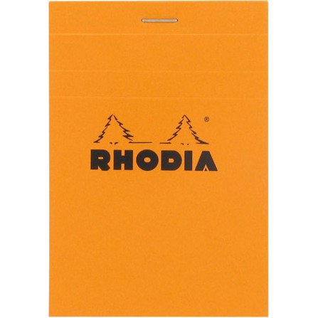Bloc de bureau Rhodia 8,5 x 12 cm agrafé orange n°12 - 5 x 5 - 80 feuilles