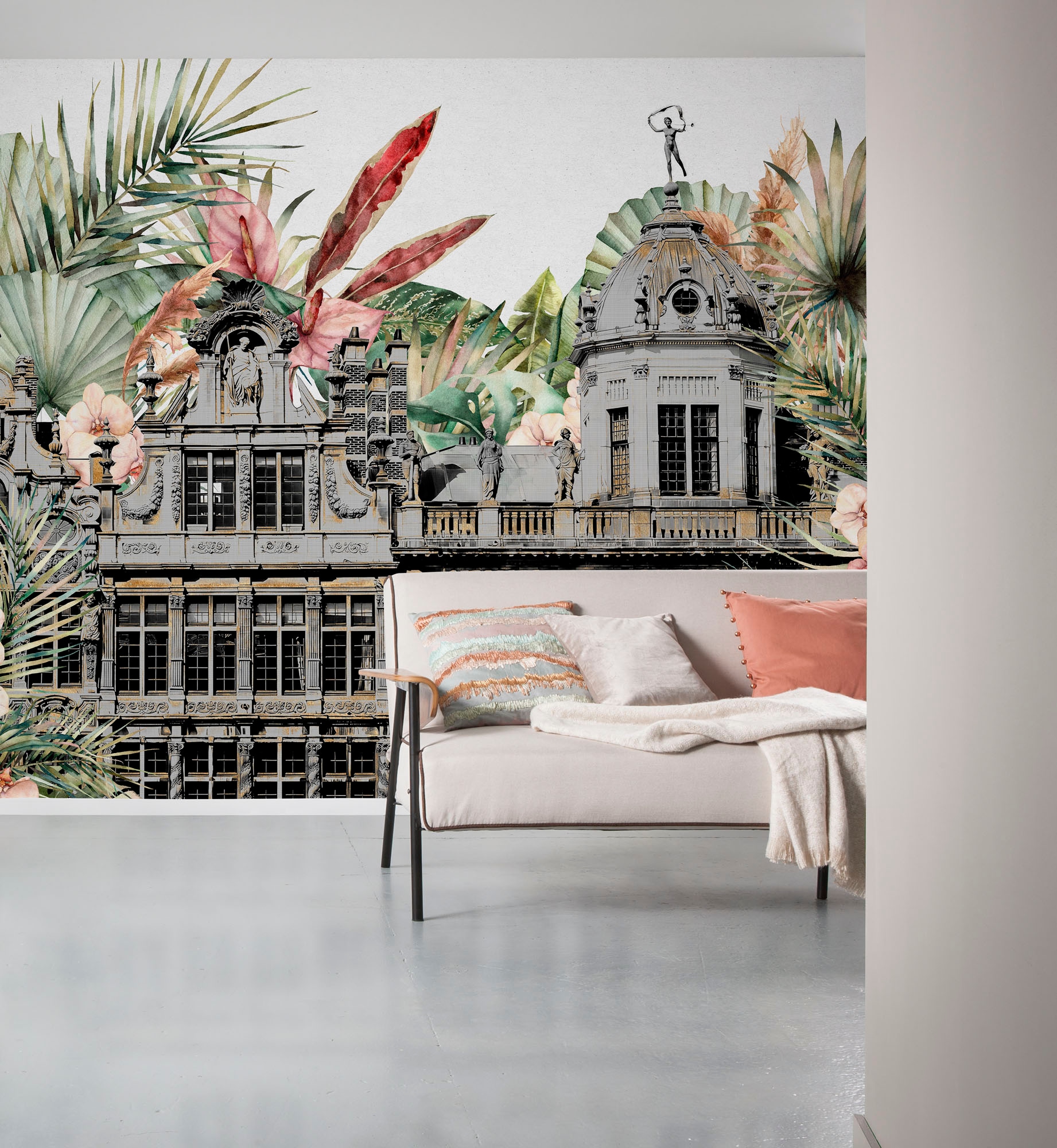 Komar Fototapete »Digitaldruck Vlies -  Tropical Palace - Grösse 300 x 250 cm« bedruckt glatt Wohnzimmer, Schlafzimmer