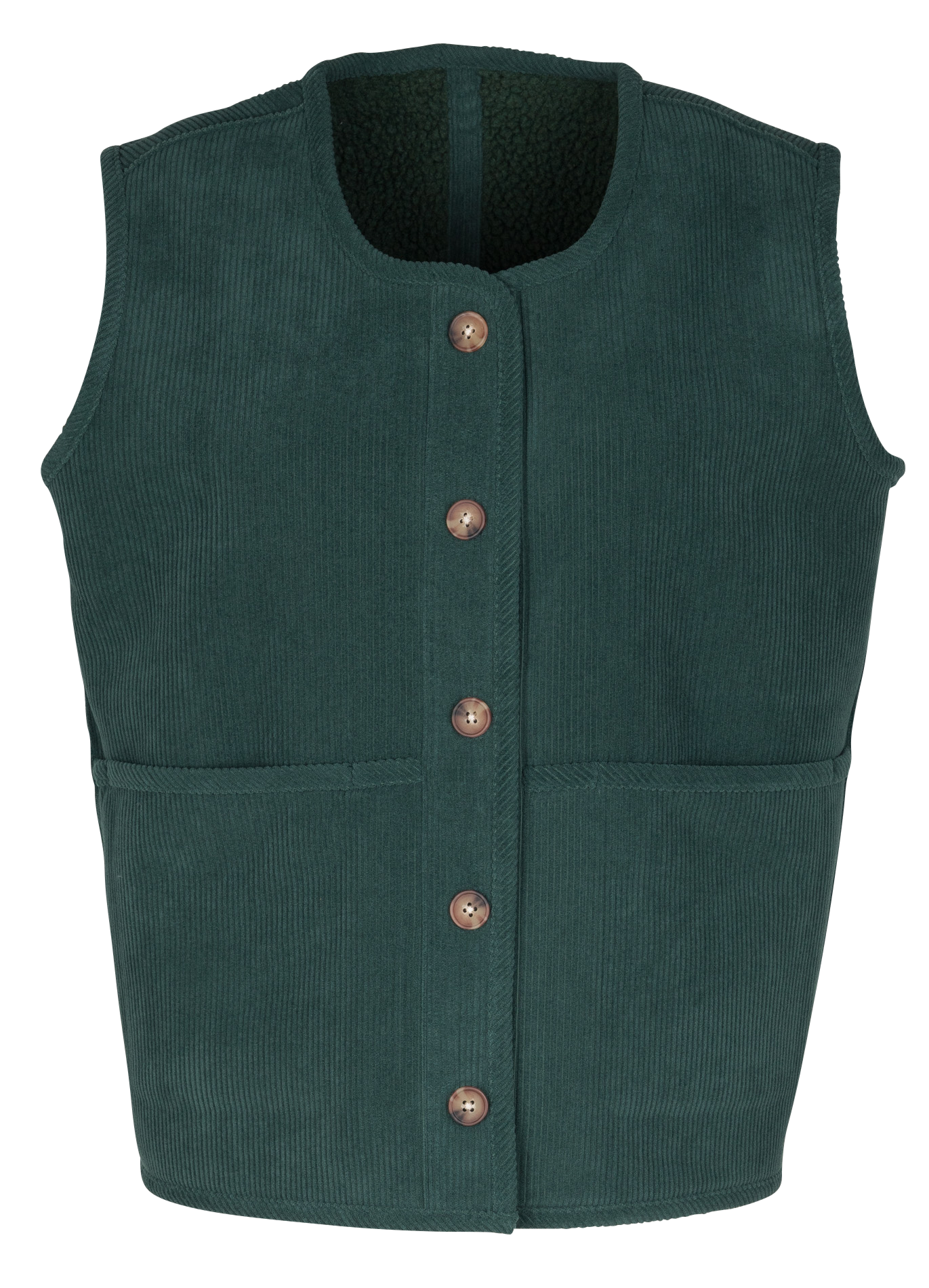 BARNEY - Veste col rond en sherpa réversible | Vert