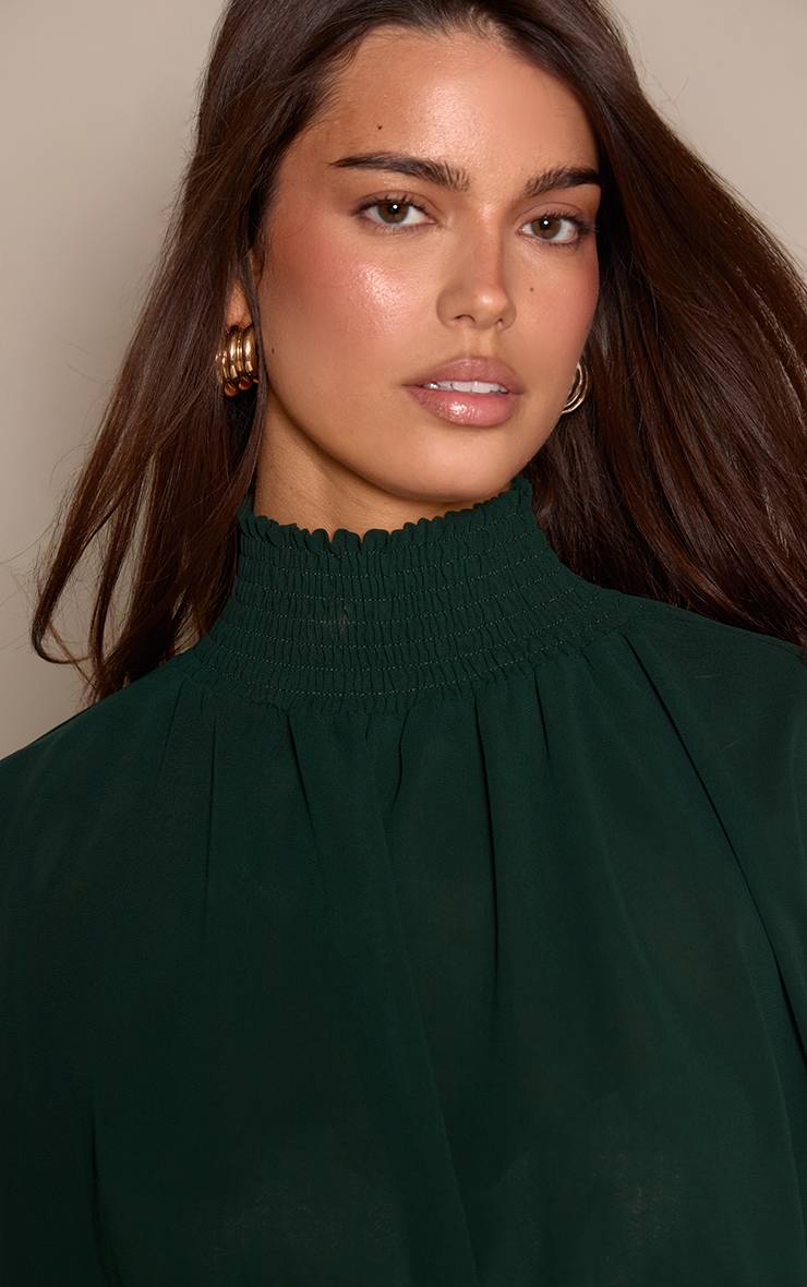 Vert Haut Court En Mousseline Transparente