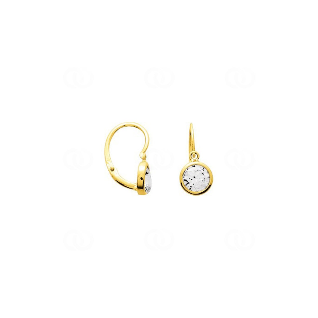 Ohrringe 750/18 K Gelbgold mit Zirkonia rund
