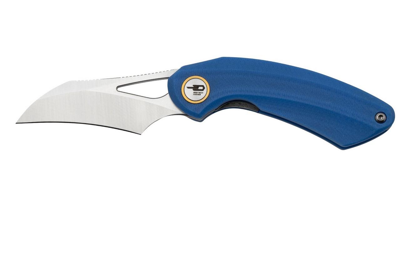 Bestech Bihai Stonewashed Satin, Blue G10 BG53D-1 zakmes, Ostap Hel design