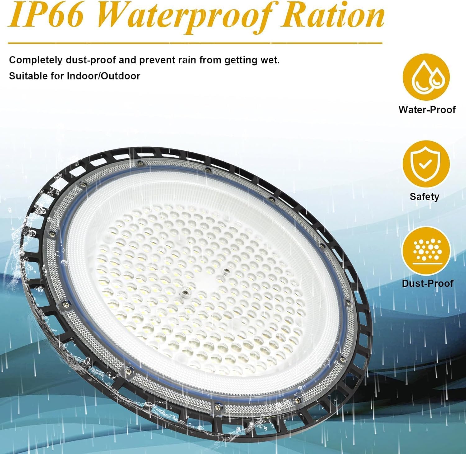 4Pack 100W UFO LED High Bay Light, Hallenstrahler 14000LM, 6500K Kaltweiß UFO LED Werkstattlampe, IP66 Wasserdichte Industrielampe High Bay Licht für Fabriken,Garage,Lagerhaus