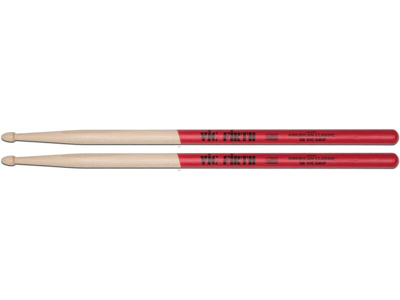 Vic Firth Drumsticks 5BVG – 1 Paar American Classic 5B mit Vic Grip-Beschichtung